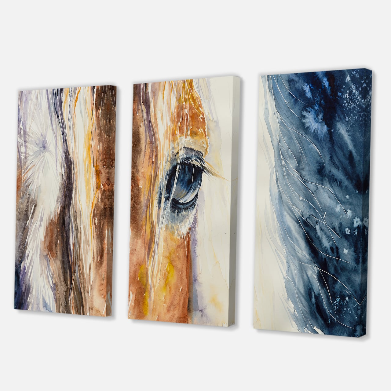 Designart - Close-Up of A Beautiful Horses Eye I - Farmhouse Canvas Wall Art Print